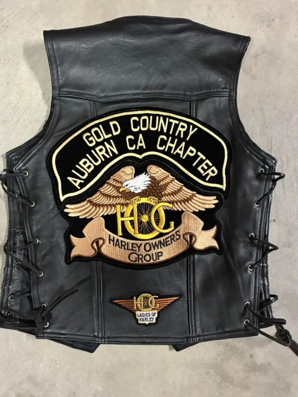 Vintage fem Harley Davidson leather biker jacket